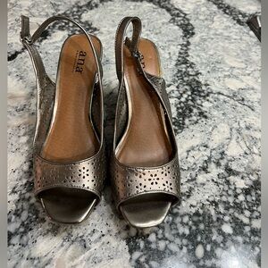 a.n.a. gold platform shoes